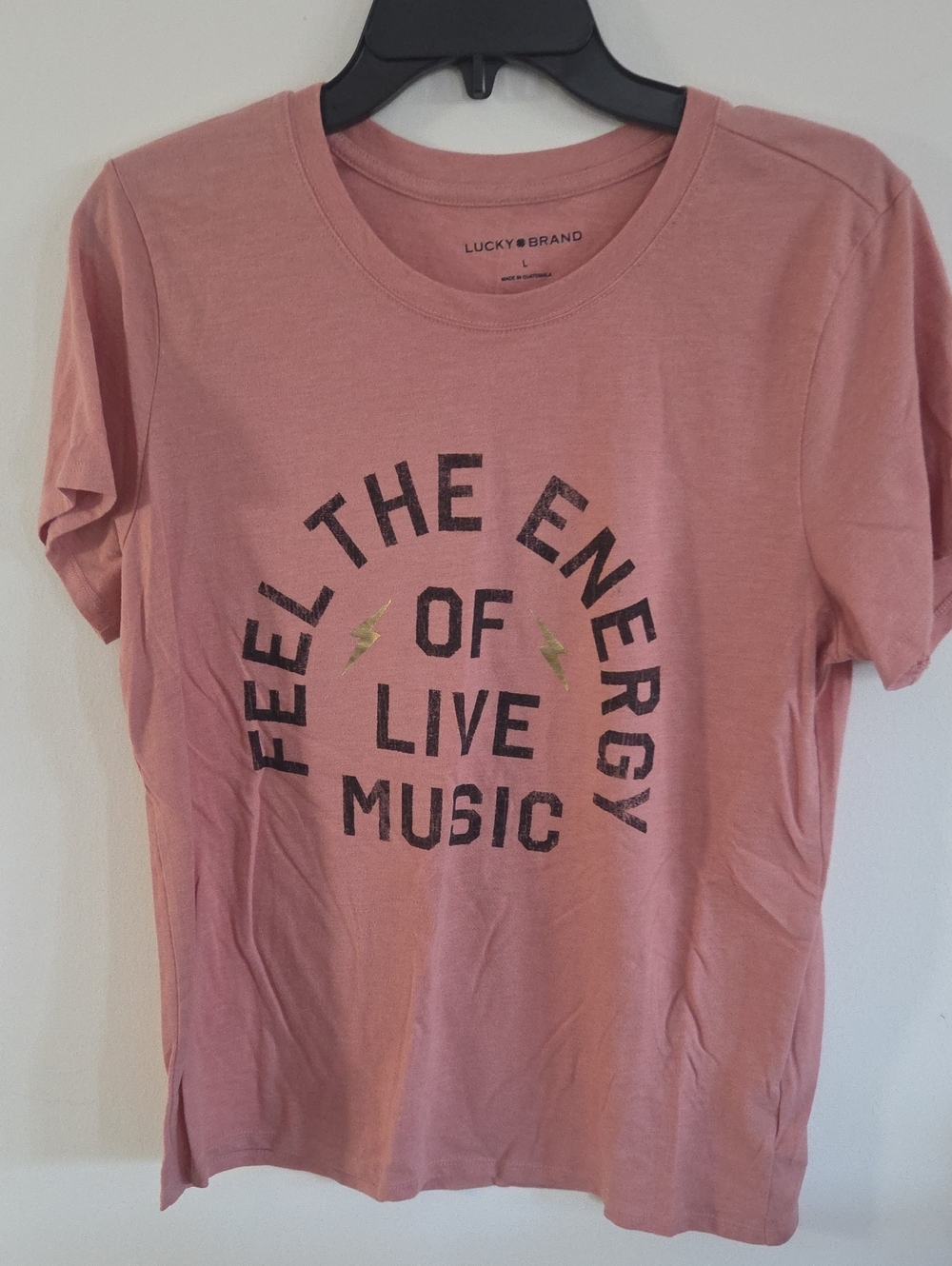 Lucky Brand Dusty Rose Graphic 'Feel The Energy' Tee